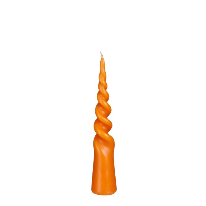 Kegleformet lys med snoet top orange