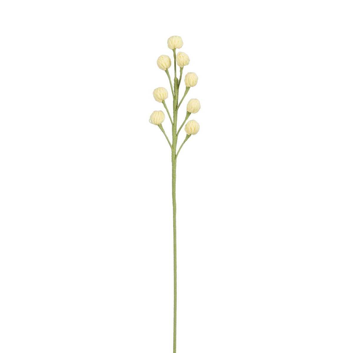 Lysegul heklet blomst med små runde blomster til dekorative buketter