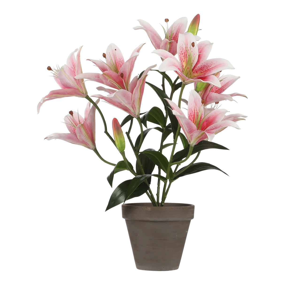 Tigerlilje kunstig med lyserøde blomster 47 cm høj fra Mica