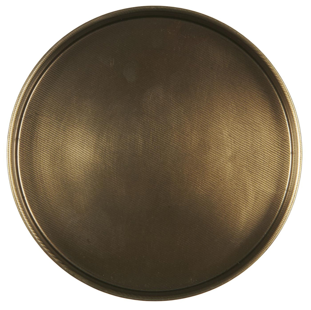 Lysbakke med kant i guldfarvet metal 13 cm i dia fra Ib Laursen set oppfra