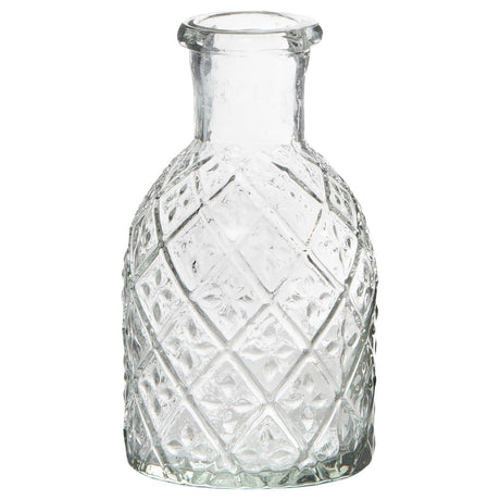 Lite apotekerglass fra Ib Laursen i klart glass med dekorativt harlekinmønster