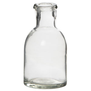 Lite apotekerglass fra Ib Laursen i klart glass uten mønster til blomster og kronelys