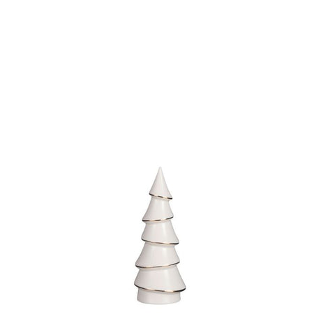 Hvidt juletræ i porcelæn 16 cm højt