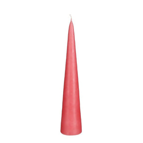 Kegleformet lys 25 cm højt laksefarvet