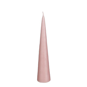 Kegleformet lys 25 cm højt mauve