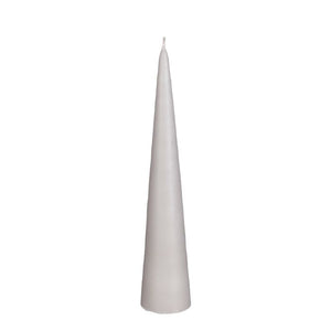 Kegleformet lys 25 cm højt lysegråt