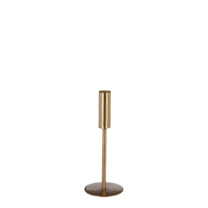 Andes lysestage 22 cm høj guldfarvet
