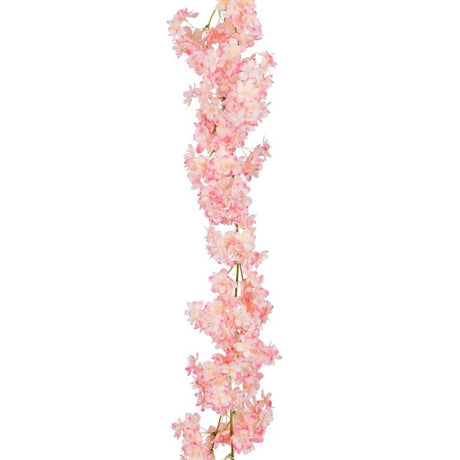 Blomsterranke med lyserøde blomster 180 cm.