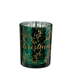 Fyrfadsstage Christmas grøn 12 cm høj