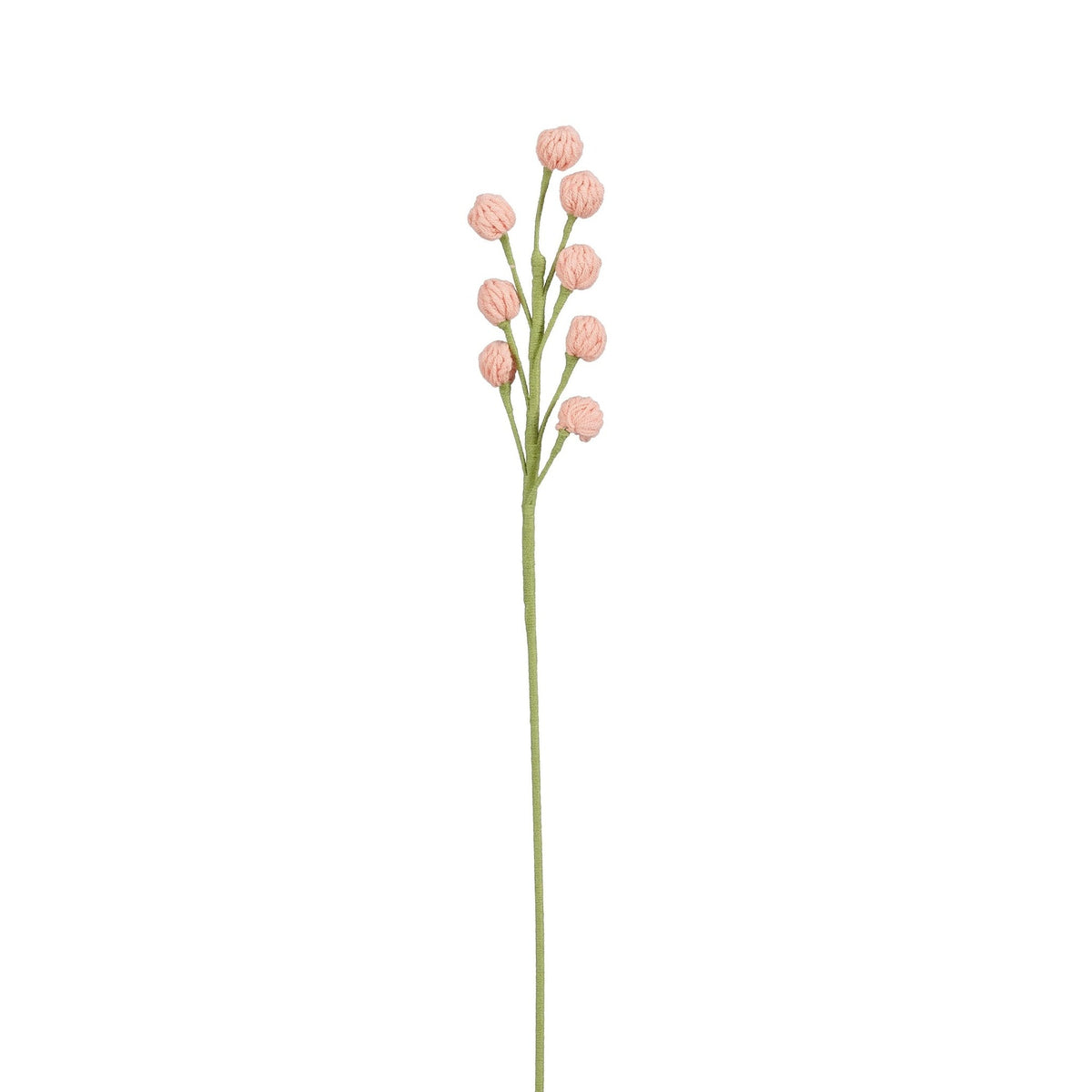 Lyserosa heklet blomsterstilk i polyester til vår- og sommerdekorasjoner