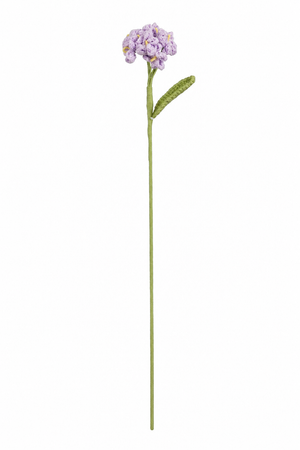 Lilla heklet floks med små blomster og grønt blad til dekorative buketter