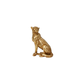Guldfarvet leopard 20 cm høj