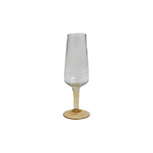 Champagneglas fra Speedtsberg med gul fod