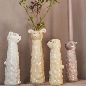 Vase får 13 cm gul