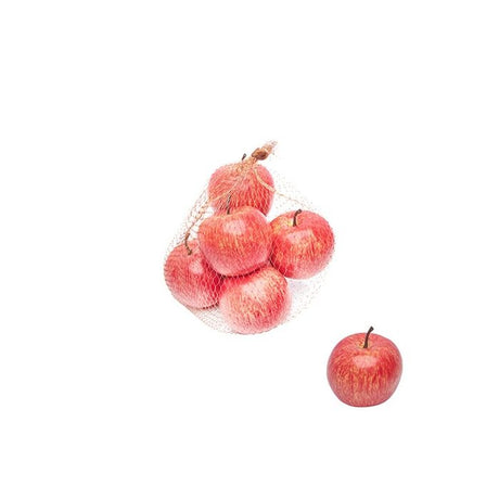 Naturtro kunstige røde æbler i 6 pak til dekoration og frugtskåle.