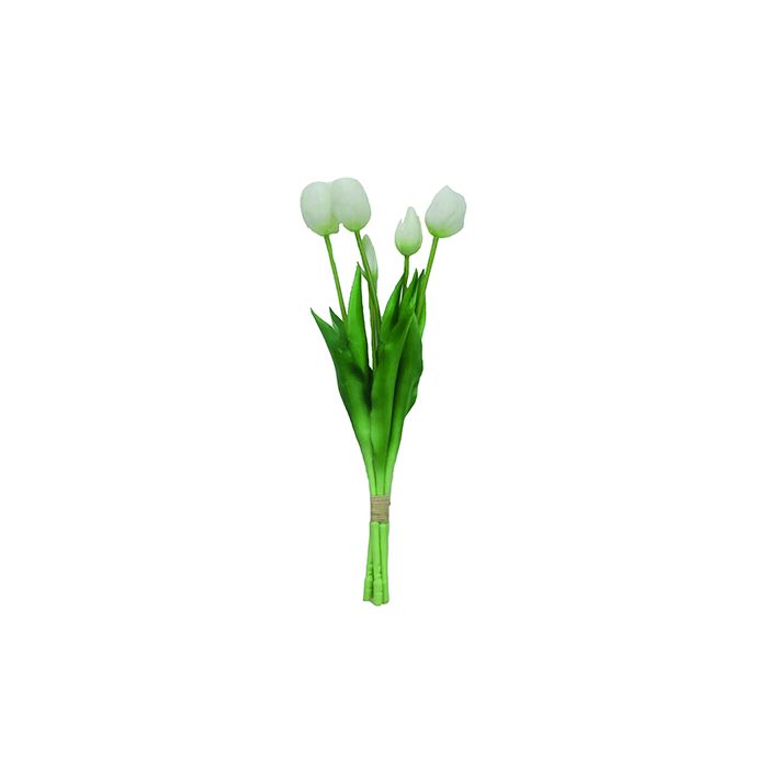 Buket med tulipaner 39 cm høje hvide
