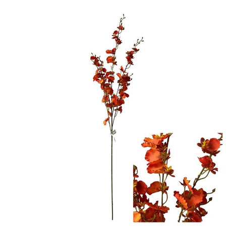 Kunstig Oncidium-orkidéstilk i oransje.