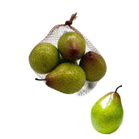 Naturtro kunstige pærer i sæt med fem stk til dekoration.