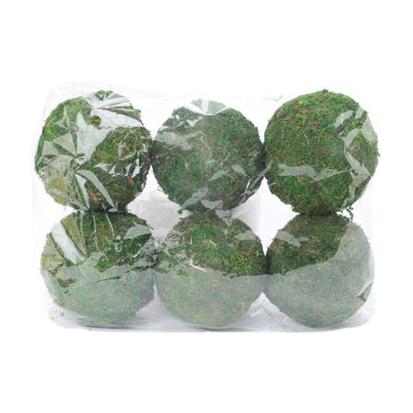 Moskugler 9 cm i diameter – dekorativ 6-pak til årets dekorationer