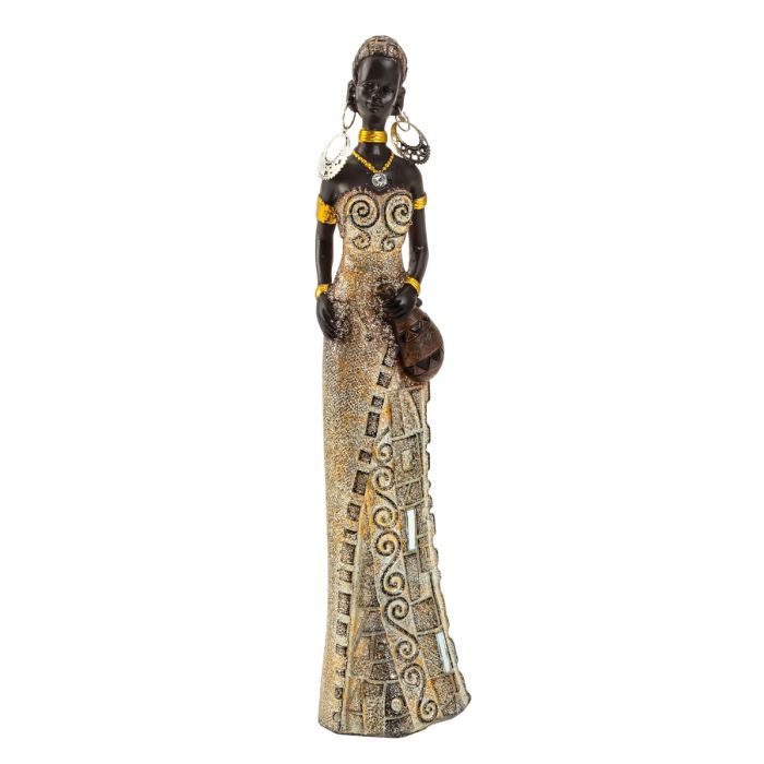 Afrikansk dame figur med kande 24 cm høj, dekorativ pynt til boligen