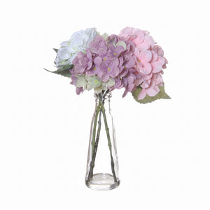 Hortensiablomster i glassvase