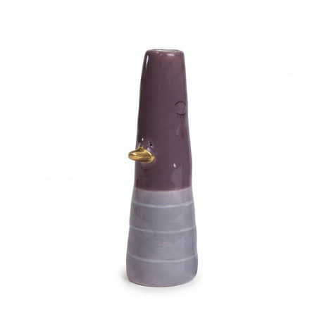 Vase og 16 cm lilla med striper eller prikker