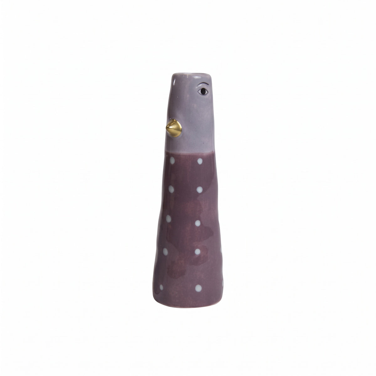 Vase og 16 cm lilla med striper eller prikker