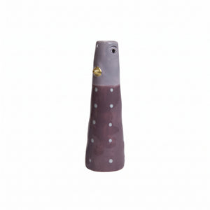 Vase og 16 cm lilla med striper eller prikker