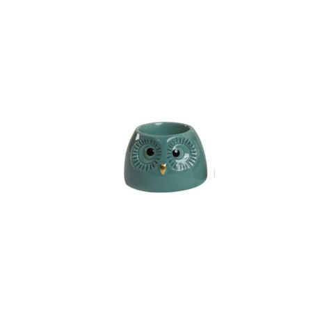 Telysestake ugle aqua & lys aqua
