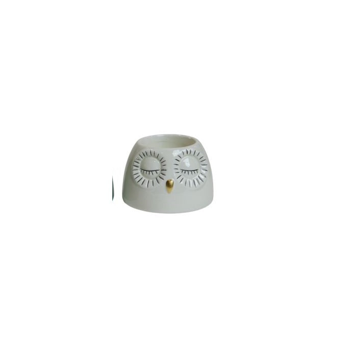 Telysestake ugle aqua & lys aqua