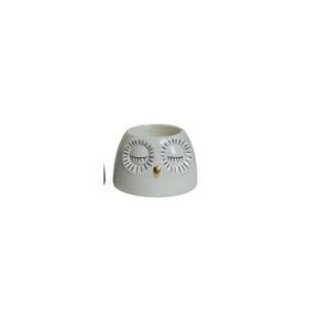 Telysestake ugle aqua & lys aqua