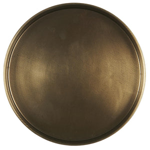 Lysbakke med kant i guldfarvet metal 13 cm i dia fra Ib Laursen set oppfra